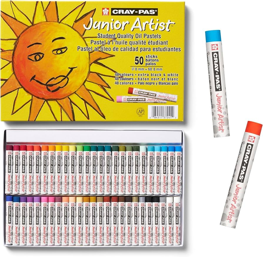 SAKURA Cray-Pas Junior Artist Oil Pastels, 50 Count (Pack of 1), Colors may vary | Amazon (US)