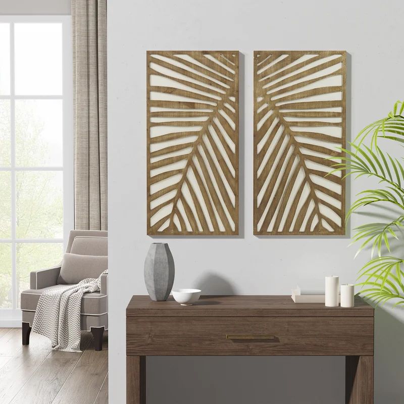 Birch Palms Two-tone Wood Panel Wall Décor | Wayfair North America