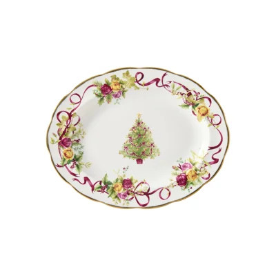Old Country Roses Christmas Tree Oval Platter 13 | Wayfair North America