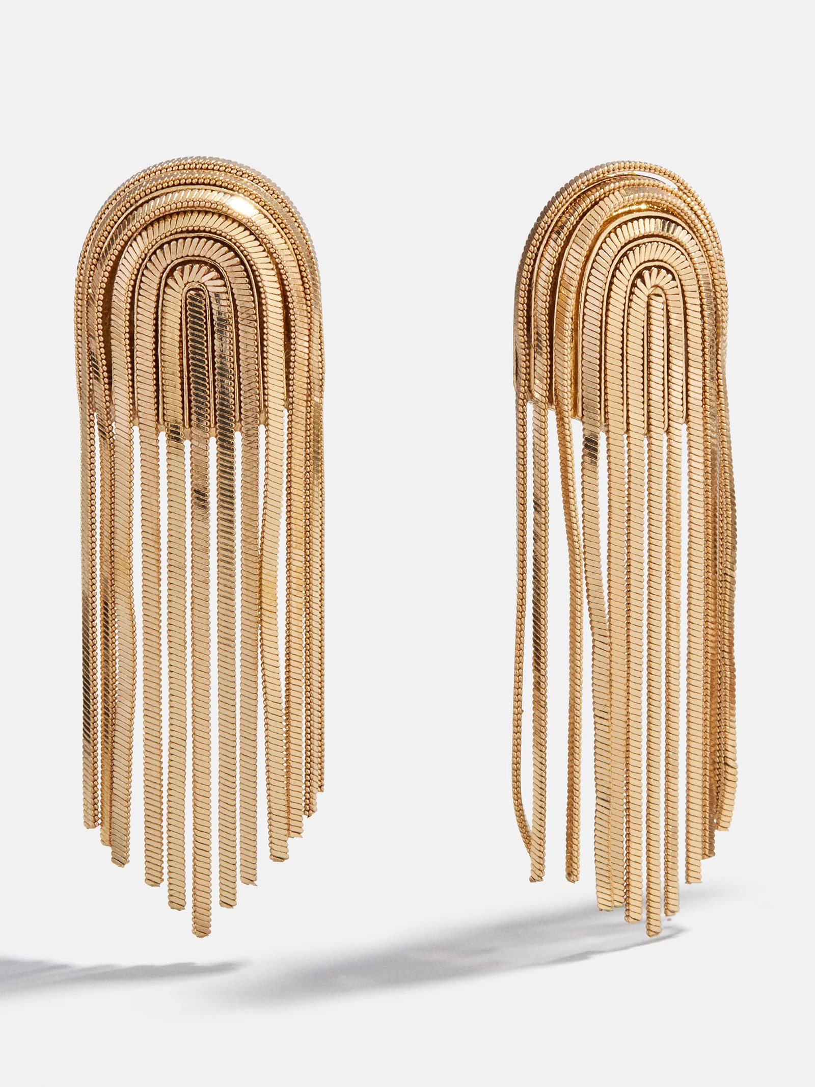 Rhea Fringe Statement Earrings - Gold | BaubleBar