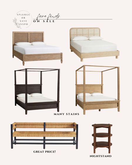 Presidents’ Day sale. Canopy bed. Rattan bed. Woven bed. Woven bench. Bedroom bench. Open nightstand. Small nightstand. 

#LTKhome #LTKsalealert