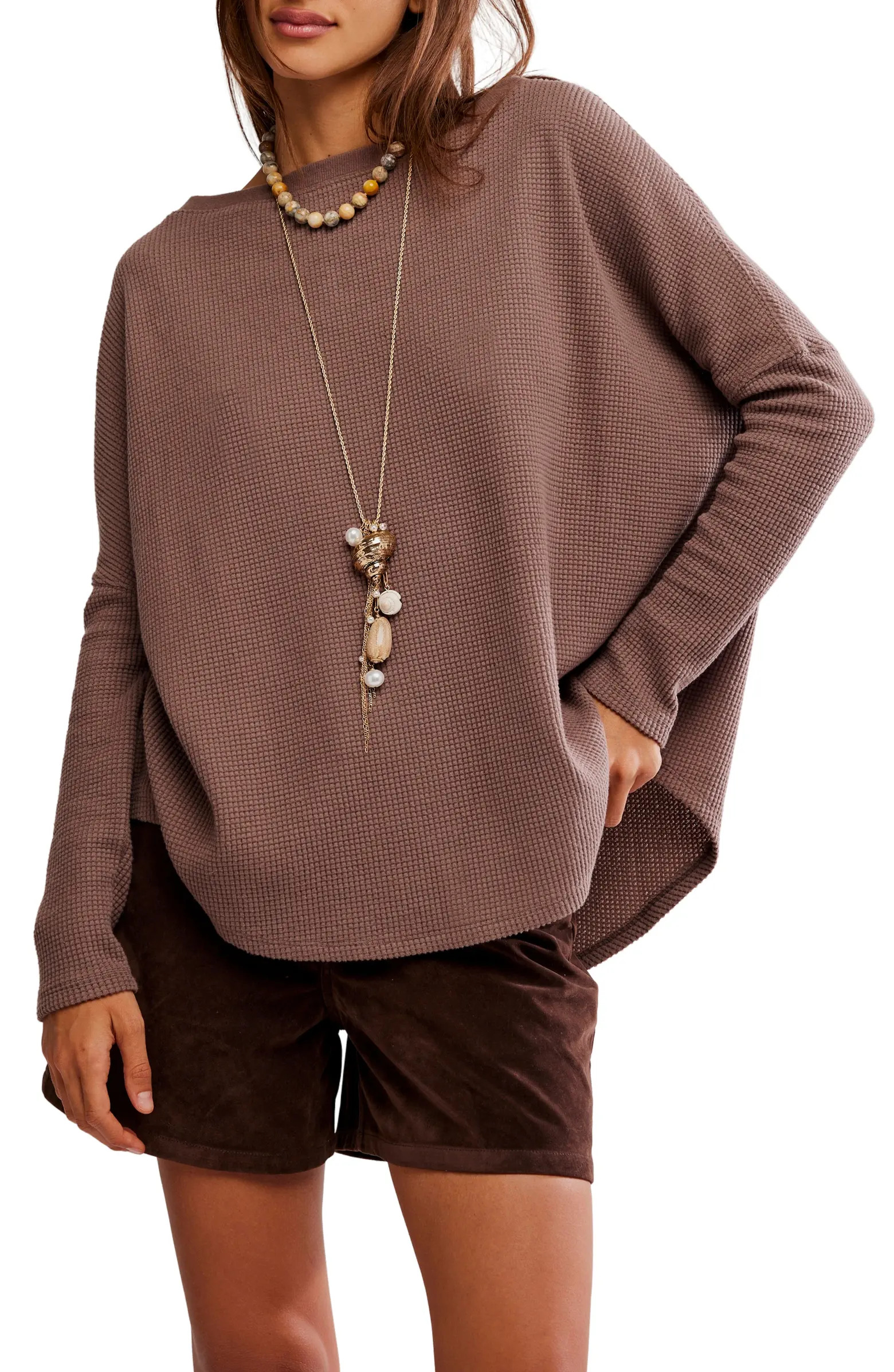 Latte Blue Oversize Thermal Top | Nordstrom