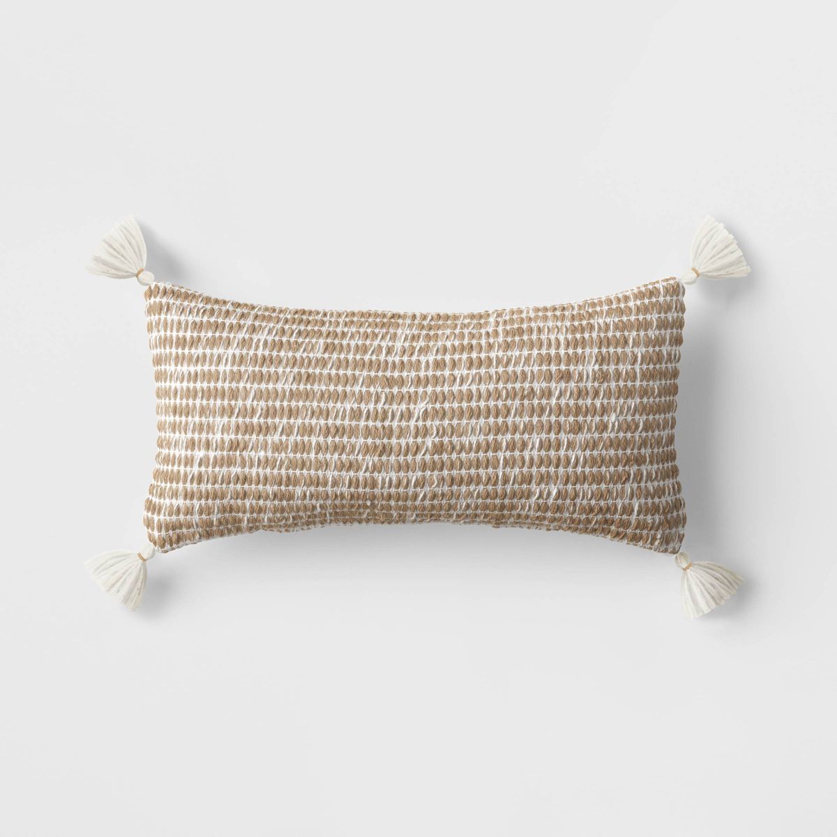 Woven Outdoor Lumbar Throw Pillow Natural - Threshold™ | Target