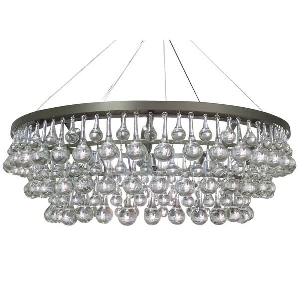 Celeste 10 Light Chandelier, Brushed Nickel, with Wires - Brushed Nickel - 32 x 10 inches - Brush... | Bed Bath & Beyond