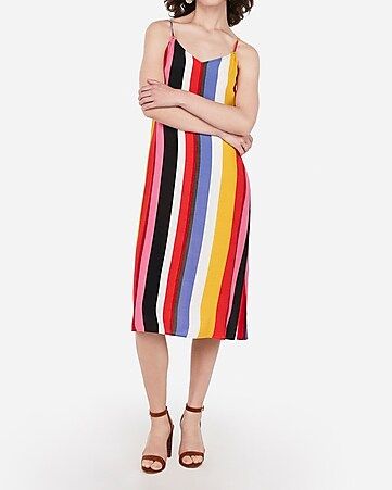 striped midi slip dress | Express