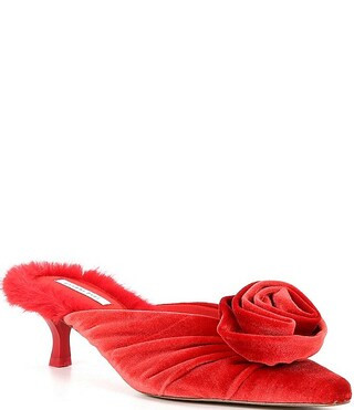 Emery Velvet Kitten Heel Dress Mules | Dillard's