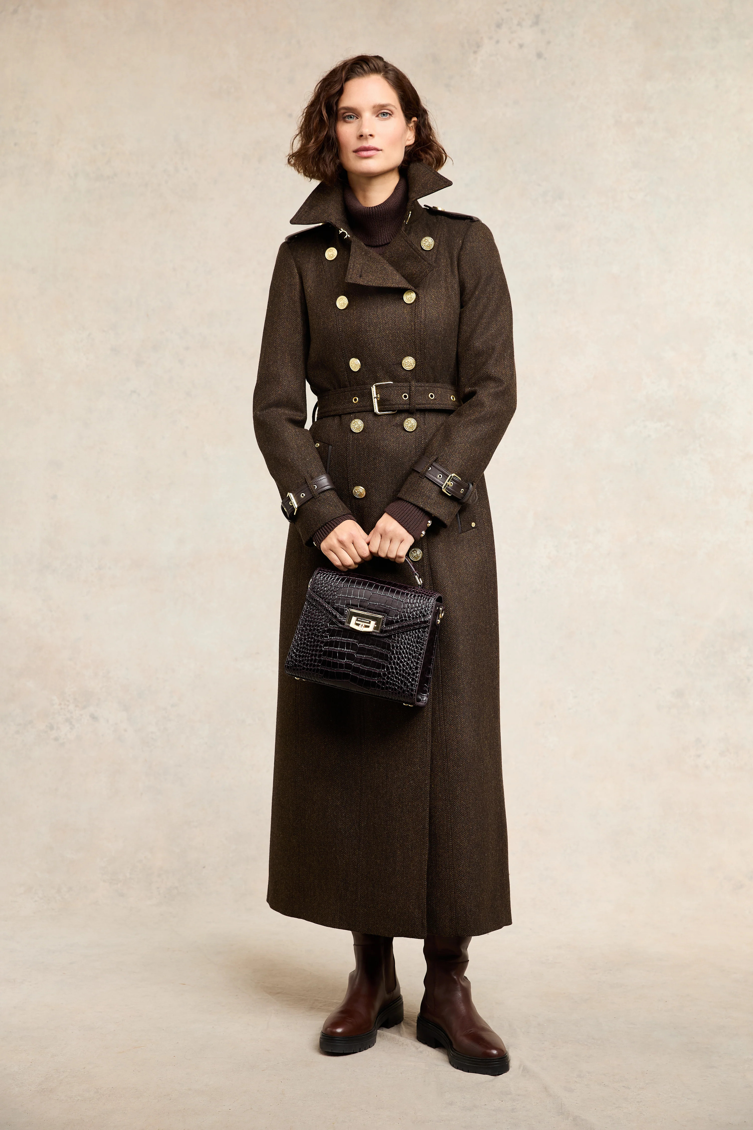 Cheltenham Bag (Rich Chocolate Croc) | Holland Cooper