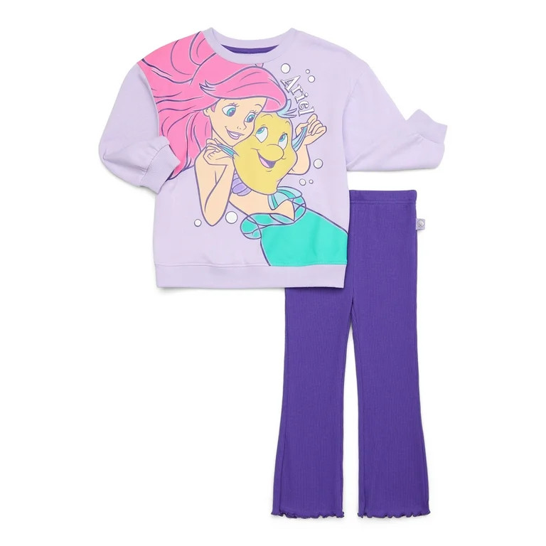 Disney Princess Toddler Girl Ariel Graphic Sweatshirt and Leggings Set, 2-Piece, Sizes 12M-5T | Walmart (US)