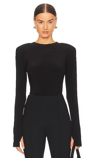 Shoulder Pad Top in Black | Revolve Clothing (Global)