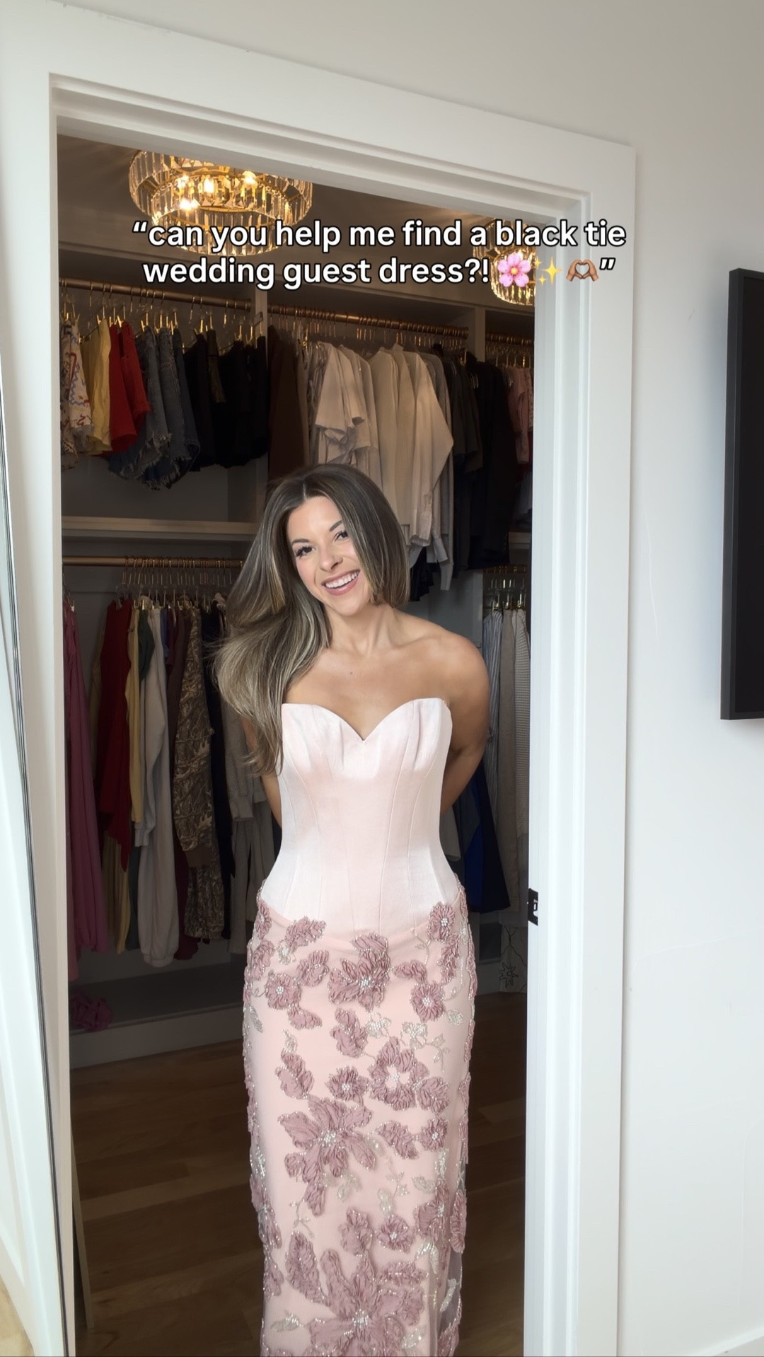 Grwm! 🩷✨ Pink wedding guest formal event black tie dress perfect for your next occasion 

wearing my usual small/2 

Wedding guest 
Formal event
Black tie 
Special occasion
Fall event
Floral dress
Pink dress
Event dress 

 #LTKStyleTip #LTKParties

#LTKgrwm #LTKSeasonal #LTKWedding