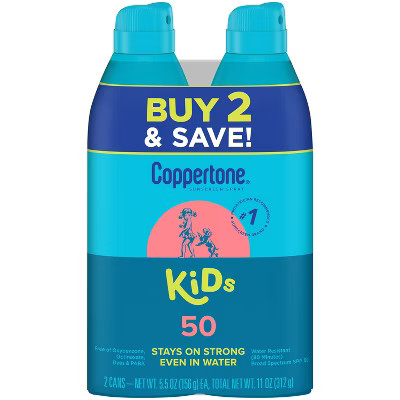 Coppertone Kids Sunscreen Spray - SPF 50 - 11oz - Twin Pack | Target