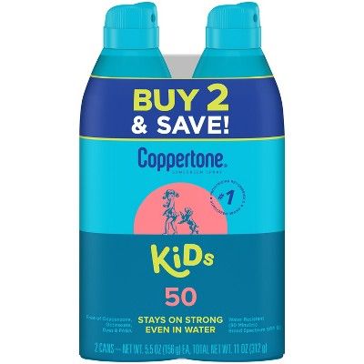 Coppertone Kids Sunscreen Spray - SPF 50 - 11oz - Twin Pack | Target