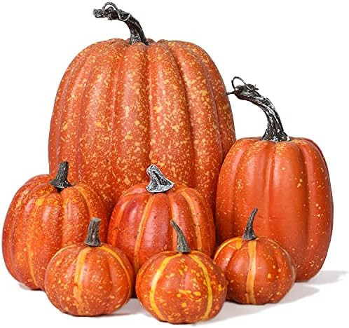 DearHouse 7Pcs Thanksgiving Artificial Pumpkin Home Decoration Sets, Artificial Vegetables Pumpki... | Amazon (US)