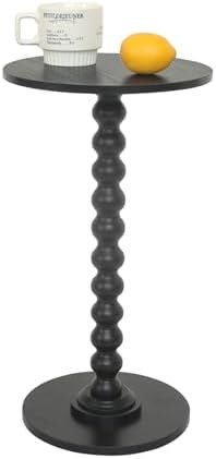 Round Side Table, Small Drink Table for Small Spaces, Modern Accent End Table Nightstand with Sol... | Amazon (US)