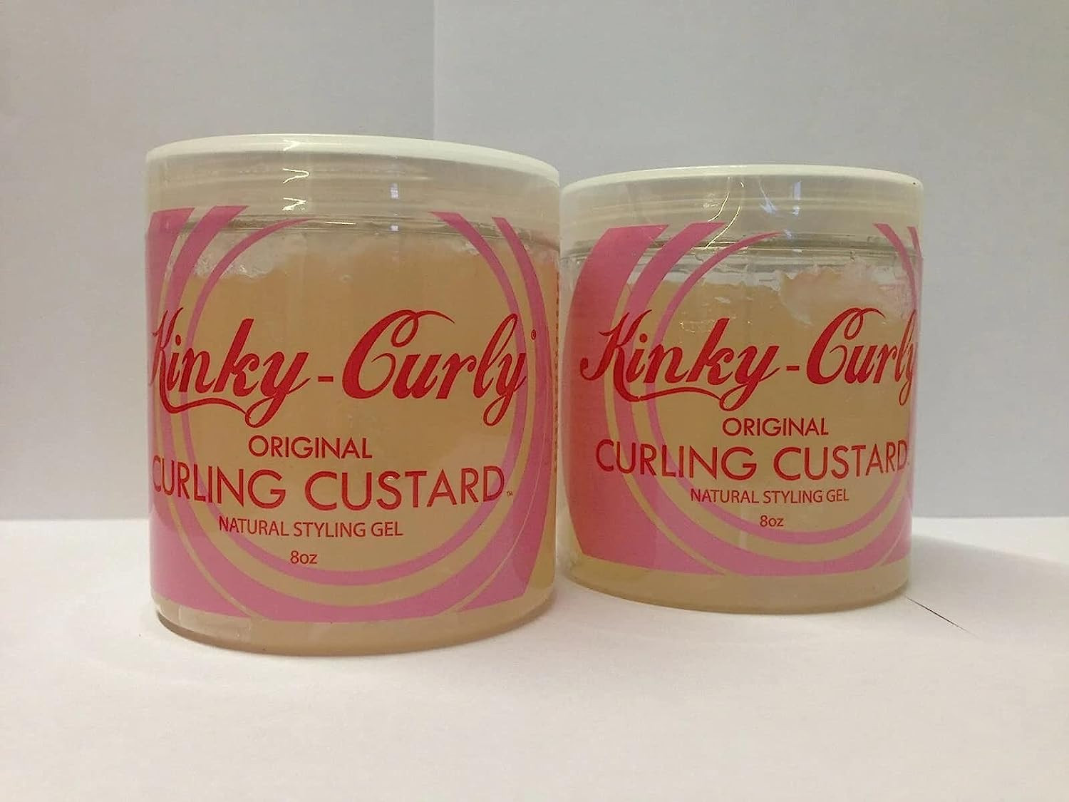 2 X Kinky-Curly, Original Curling Custard, Natural Styling Gel, 8 oz - by Kinky-Curly | Amazon (US)