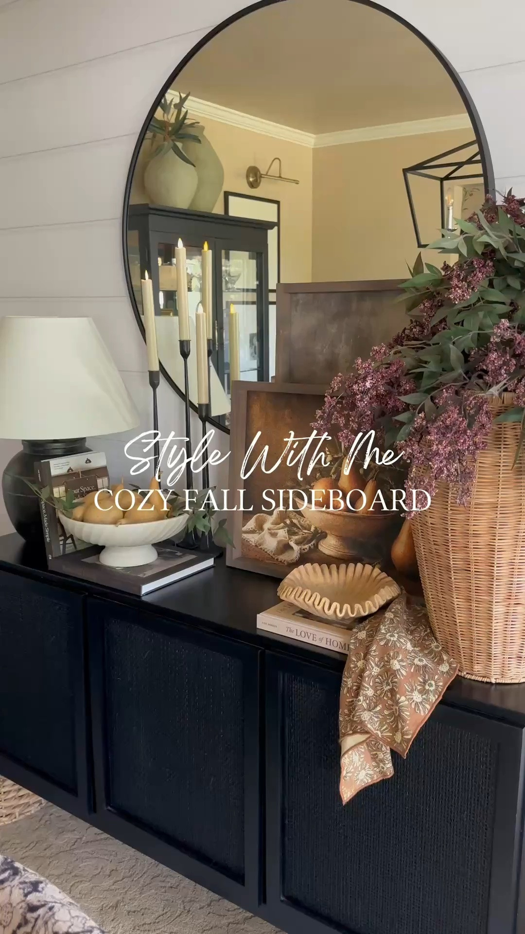 Style With Me, Cozy Fall Sideboard 

Artwork size 16x22 & 24x24 both with Briarsmoke Stain
Code FARMTOTABLE for 15% off 
6 Stems In Vase

There’s something about those first touches of fall that instantly make a space feel warmer and more inviting. I layered seasonal branches, warm textures and vintage-inspired accents to create that cozy, collected feeling I love.

The Nature’s Gathering artwork is such a beautiful focal point for this space. The rich, moody still life brings in those warm autumn tones without feeling overly seasonal, and the briarsmoke stain gives the frame so much warmth and character. It’s one of those pieces that can easily transition through the seasons.

#falldecor #fallconsole #entrywaydesign #entrywaydecor #fallvibes

#LTKSaleAlert #LTKHome #LTKSeasonal