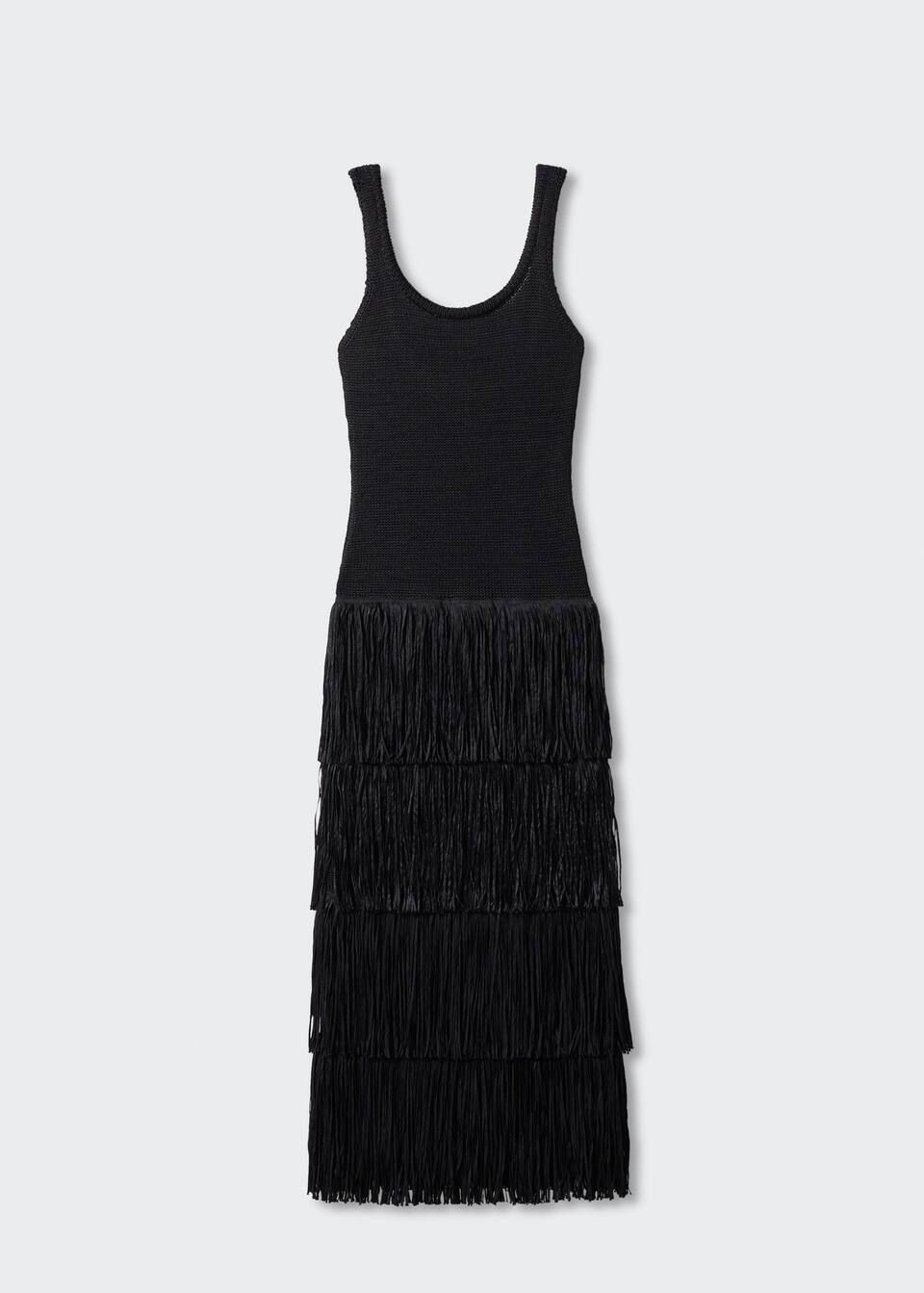 Knitted dress with fringe design -  Women | Mango USA | MANGO (US)
