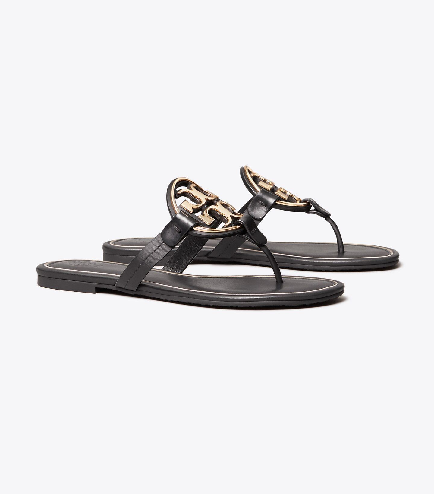 Miller Metal-Logo Sandal, Leather | Tory Burch (US)