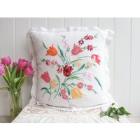 Vintage Floral Embroidery Cushion Cover - 2 Available | Etsy (US)