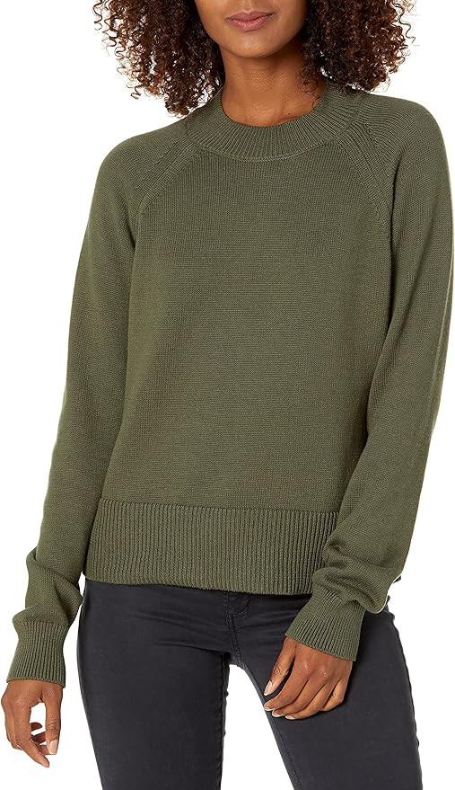 Daily Ritual Women's Cotton Mock Neck Sweater | Amazon (US)