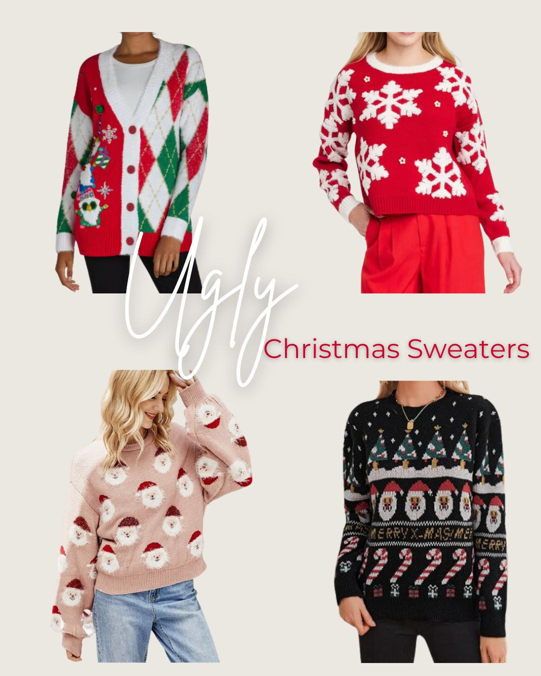 Ugly Christmas Sweater Day is coming up (next Friday!) and we are prepping now with these ugly-but-cute options! 

 #LTKHoliday #LTKSeasonal