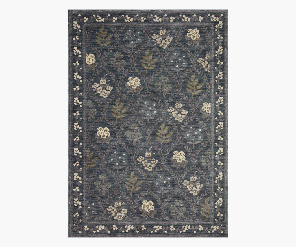 Fiore Hawthorne Power Loomed Rug - Navy | Rifle Paper Co.