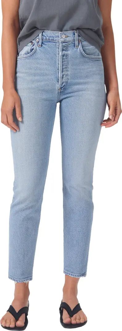 Riley High Waist Crop Straight Leg Jeans | Nordstrom