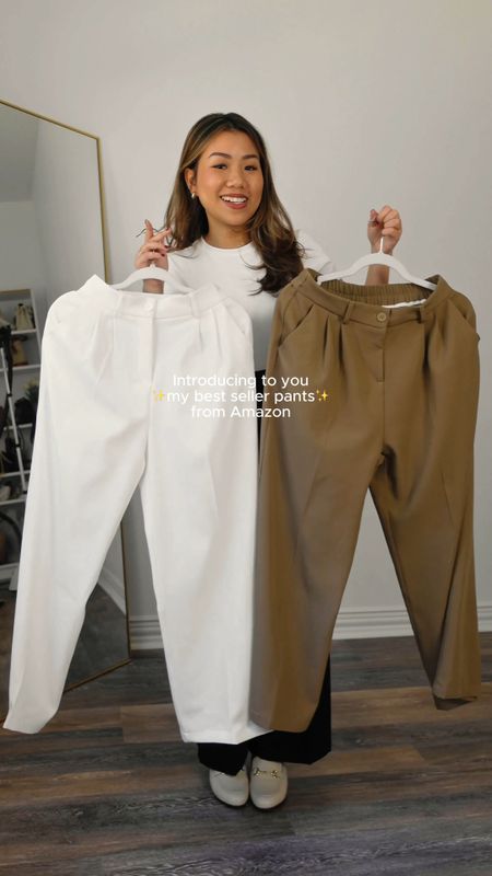 I’m 5’2 and got Short version 🫶🏽 order based on size chart!

I fit both size S and M but M is more comfortable at the waist because I have my mom pooch 😆

Amazon fashion amazon finds trousers pants work wear wide leg pants 

#LTKfindsunder50 #LTKfindsunder100 #LTKsalealert