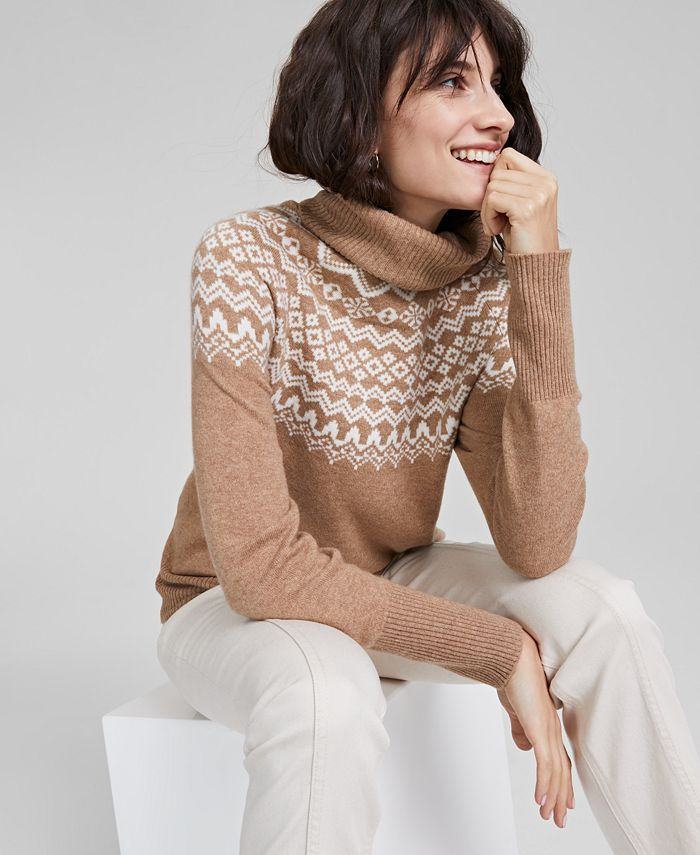 Charter Club Women's 100% Cashmere Fair Isle Sweater, Created for Macy's & Reviews - Sweaters - W... | Macys (US)