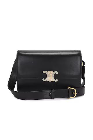 FWRD Renew Celine Triomphe Shoulder Bag in Black from Revolve.com | Revolve Clothing (Global)