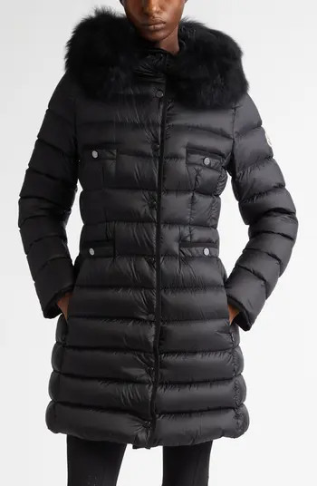 Hirmafur Hooded Down Puffer Jacket with Removable Genuine Shearling Trim | Nordstrom