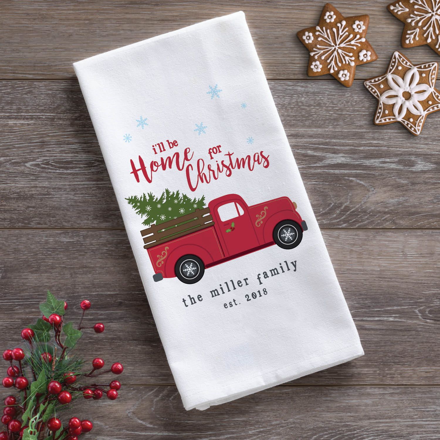Home For Christmas Personalized Tea Towel | Walmart (US)