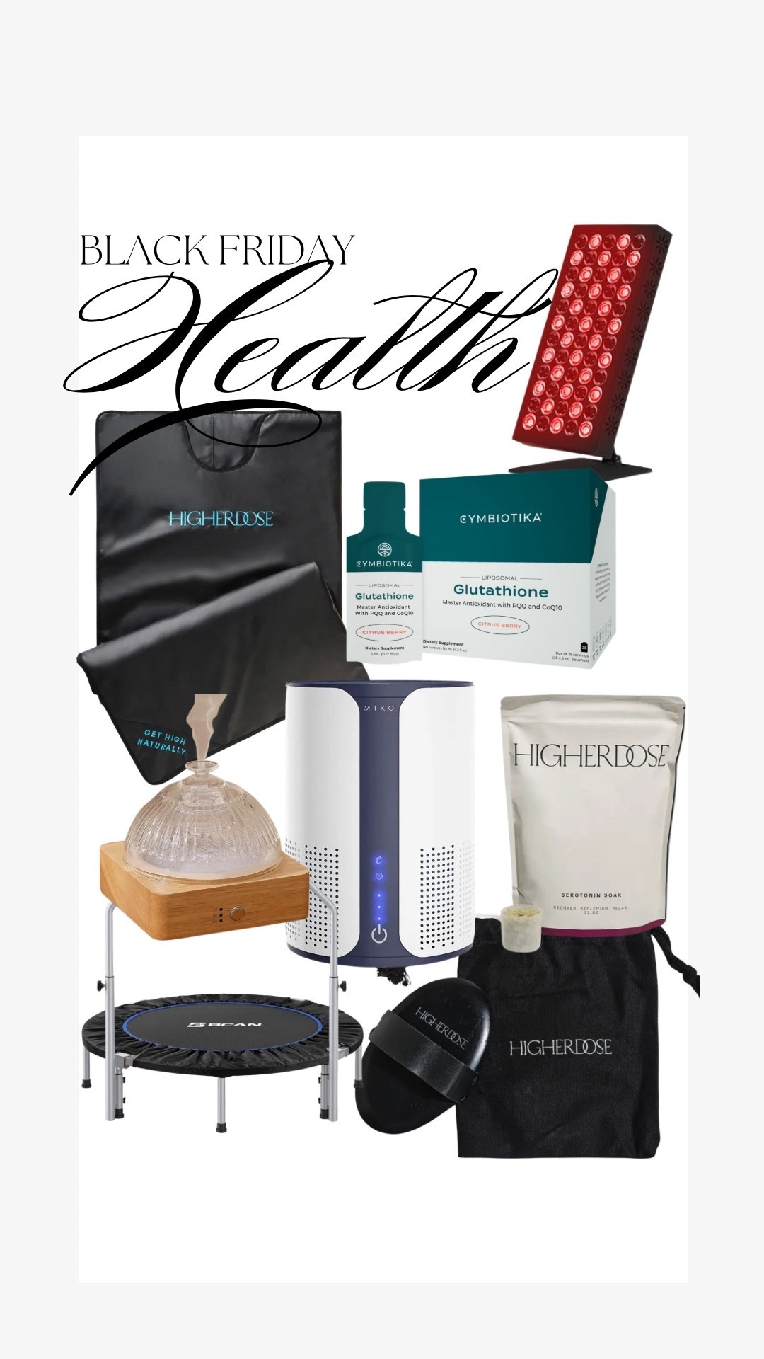 Black Friday Reminder: Invest in your health! 

If you're going to shop today, make it count. The biggest asset you have is your well-being. This is your sign to finally buy that item that will make your healthy routine easier, more fun, or more consistent.





#health #blackfriday #redlight #detox #sauna #rebounder #vitamins 

#LTKCyberWeek #LTKfitnessgoals #LTKGiftGuide