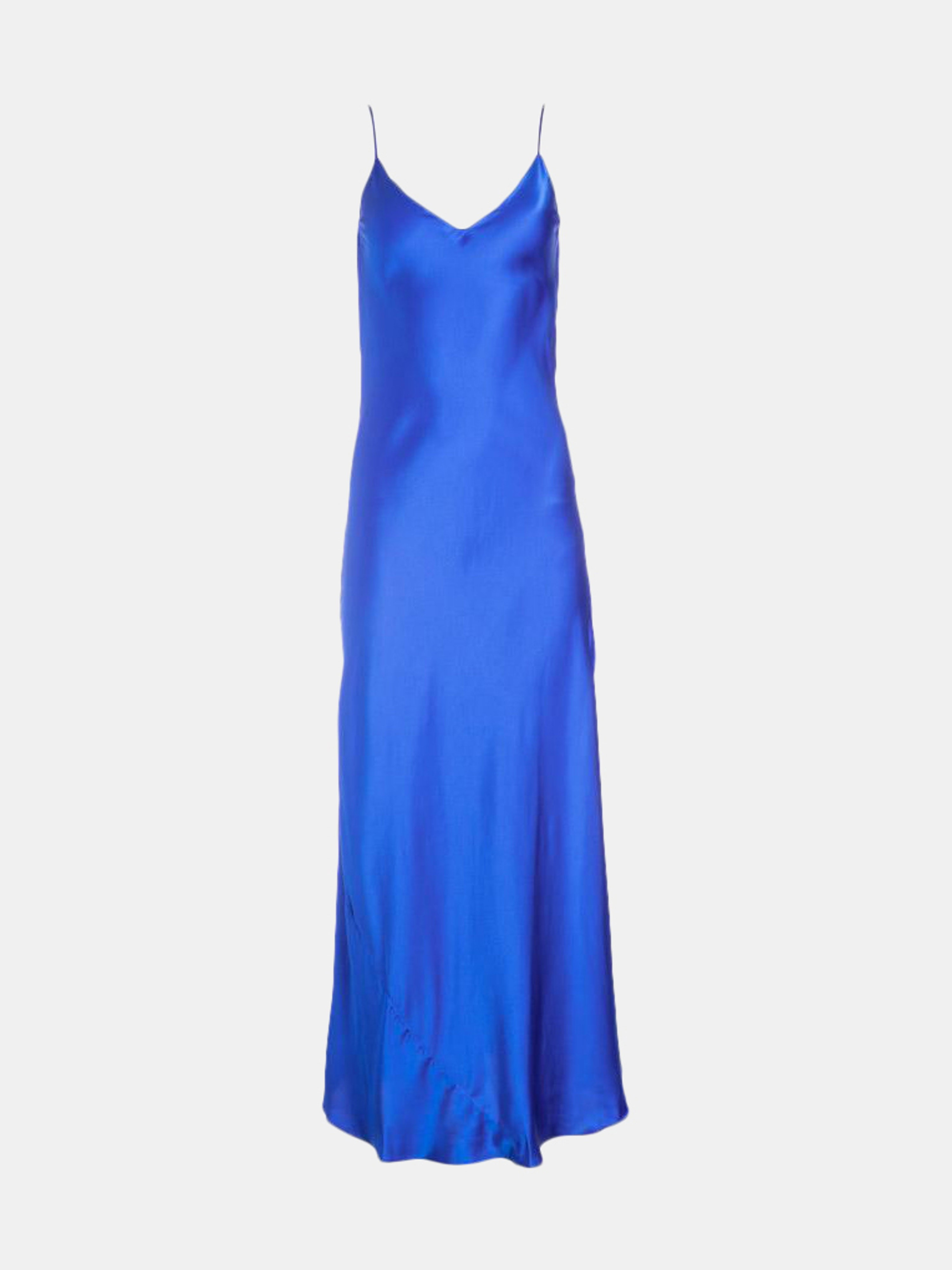 Cobalt Blue Long Silk Slip Dress - XS | Verishop
