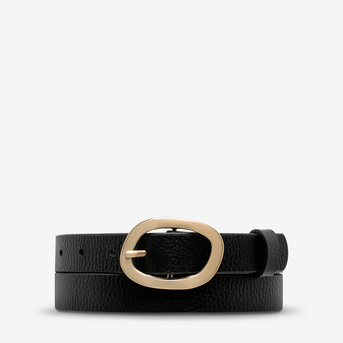 Nocturne Women's Black/Gold Leather Belt | Status Anxiety® | Status Anxiety 