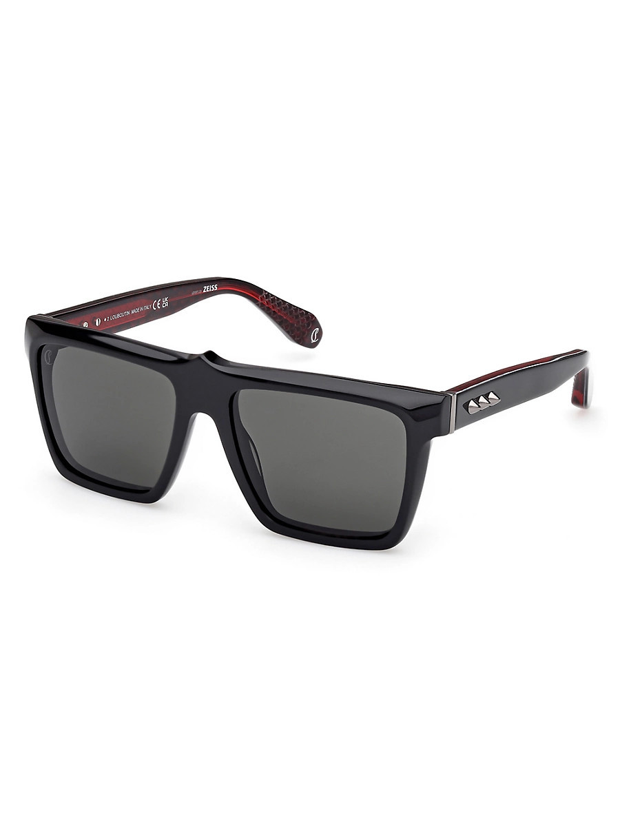 Men's 56MM Square Sunglasses - Black | Saks Fifth Avenue