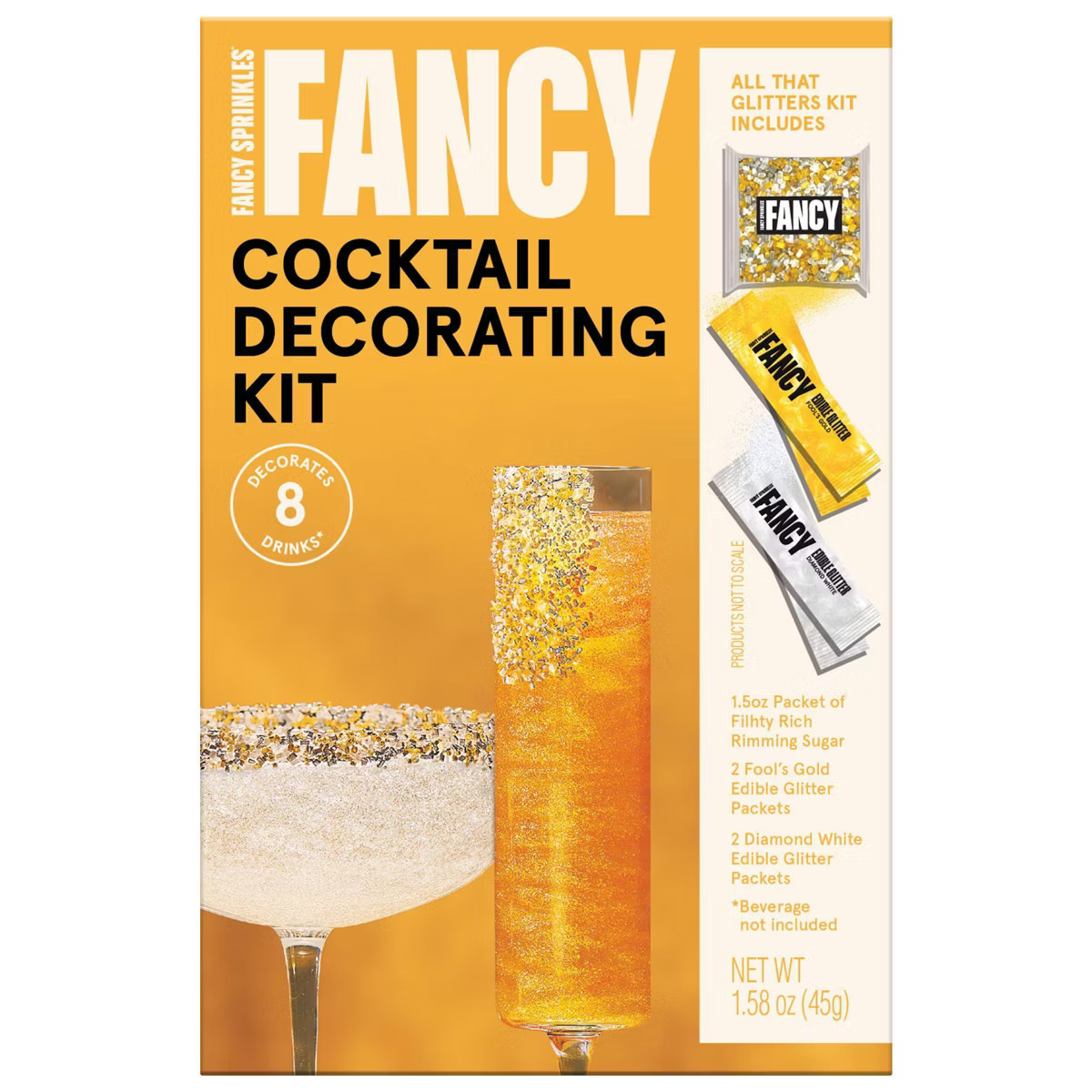 Fancy Sprinkles All That Glitters Cocktail and Mocktail Drink Decorating Kit - 8ct/1.58oz | Target