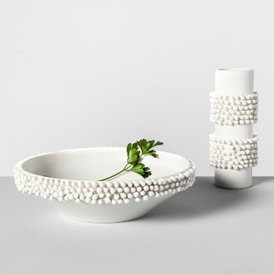10.5" x 2.9" Porcelain Tufted Bowl White - Opalhouse™ | Target
