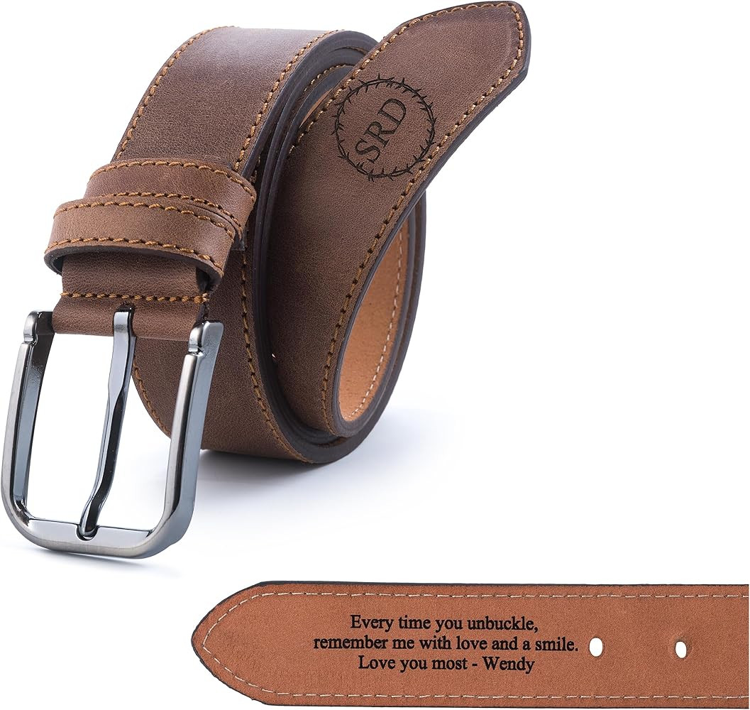Personalized Leather Belt for Men – Custom Engraved Gift for Him– Premium Top Grain Leather B... | Amazon (US)