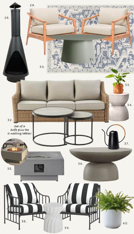 Affordable outdoor furniture and decor to spruce up your patio and backyard. Comfy sofa, outdoor rug, modern fire pit, outdoor coffee table, throw pillows, and accent tables for a small space. #outdoor #outdoorliving #outdoorfurniture #patioideas 

#LTKxTarget #LTKfindsunder100 #LTKhome