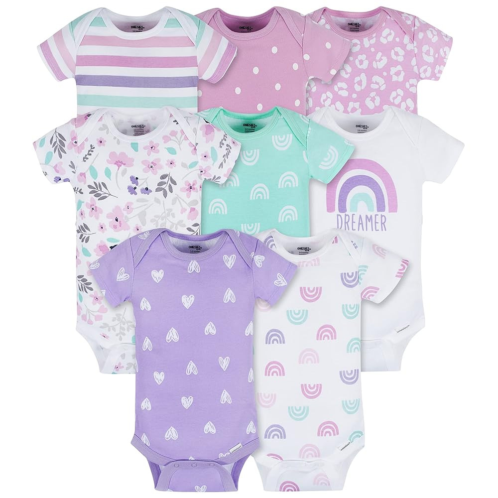 Onesies Brand baby-girls 8-pack Short Sleeve Mix & Match Bodysuits | Amazon (US)