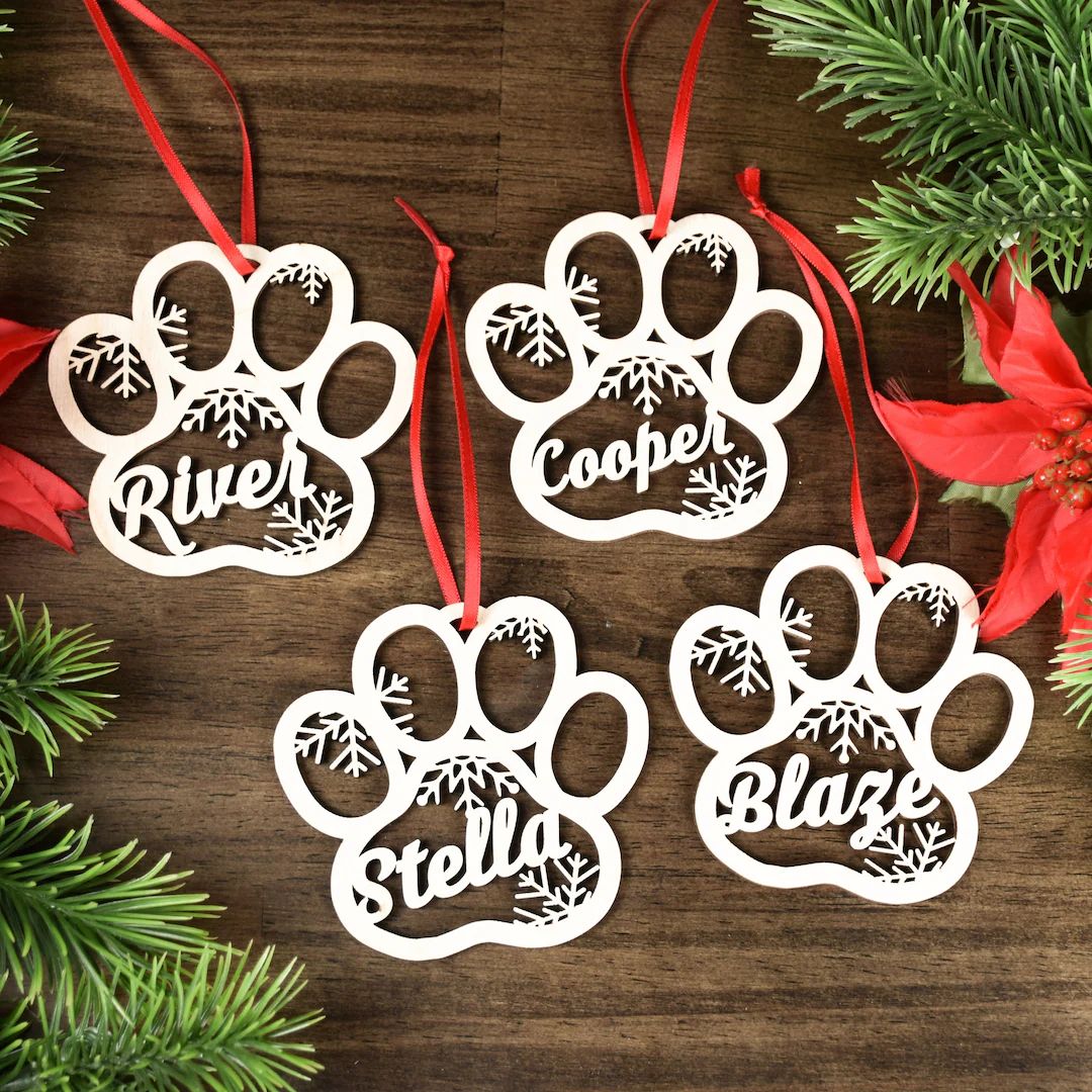 Personalized Dog Paw Ornament | Custom Pet Christmas Ornament | Animal 2022 Ornament | Etsy (US)