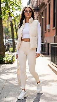 MEROKEETY Puffer Vest Women 2025 Fall Winter Sleeveless Jackets Lightweight Warm Stand Collar Qui... | Amazon (US)