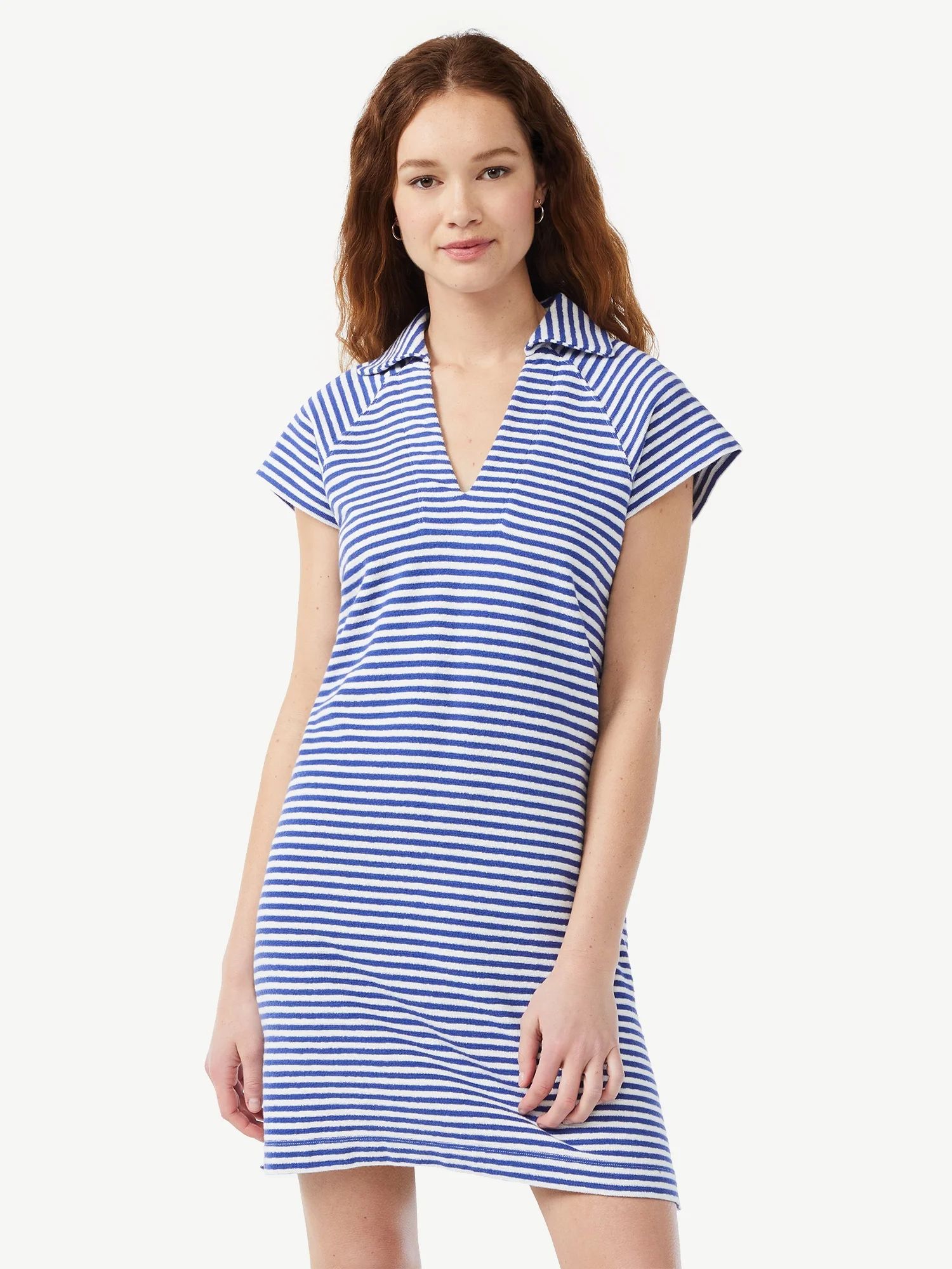 Free Assembly Women's Polo Dress with Short Raglan Sleeves | Walmart (US)