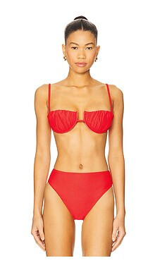 Montce Swim Petal Bikini Top in Cherry from Revolve.com | Revolve Clothing (Global)