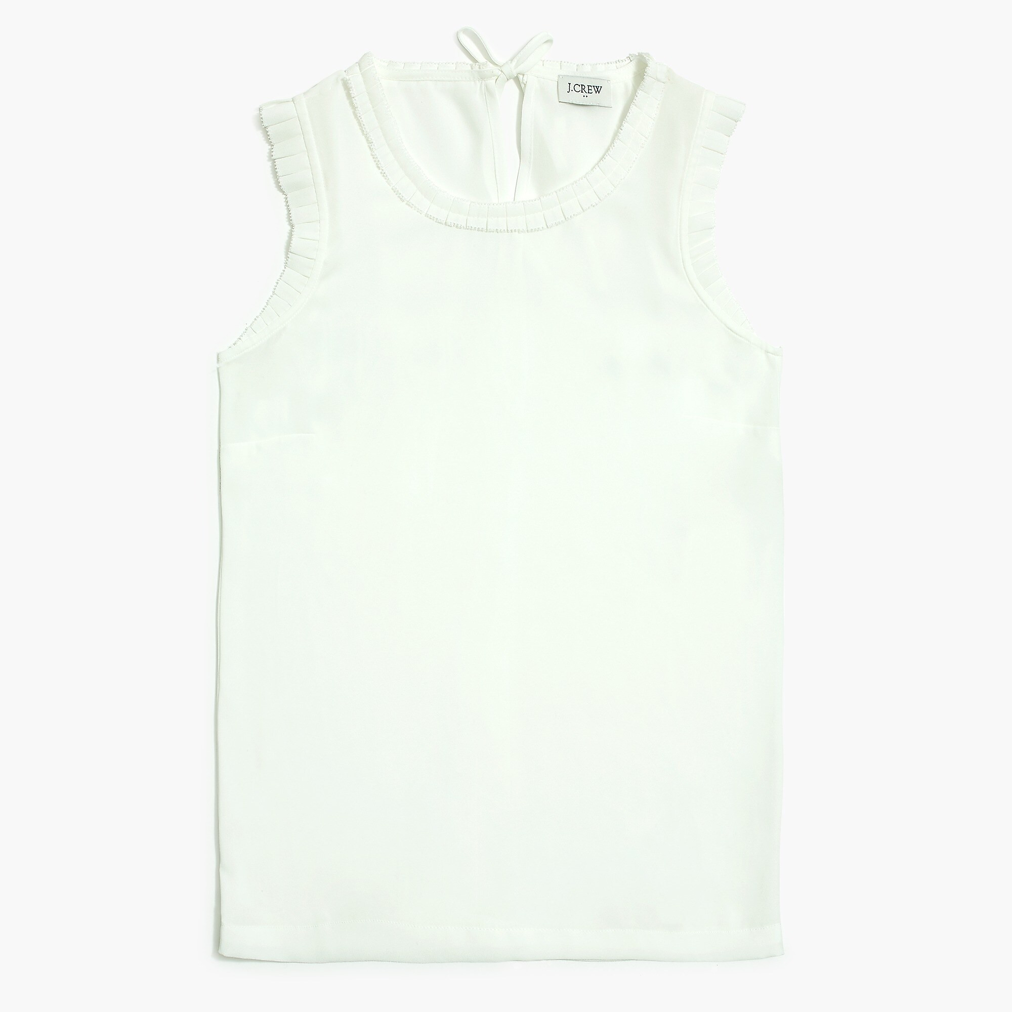 Sleeveless top with pleated trim | J.Crew Factory