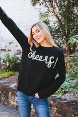 Cheers Pullover Sweater, Black | Extended Sizes | North & Main Clothing Company