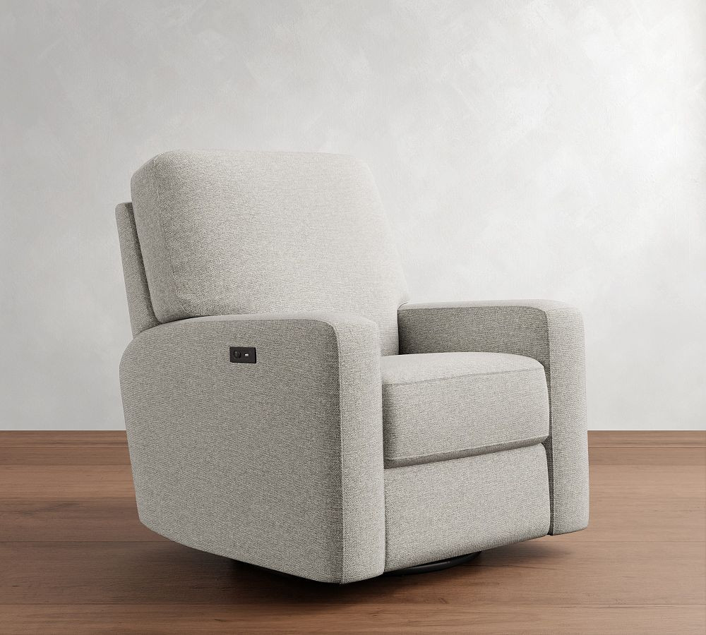 PB Comfort Modern Square Arm Manual & Power Swivel Glider Recliner | Pottery Barn (US)