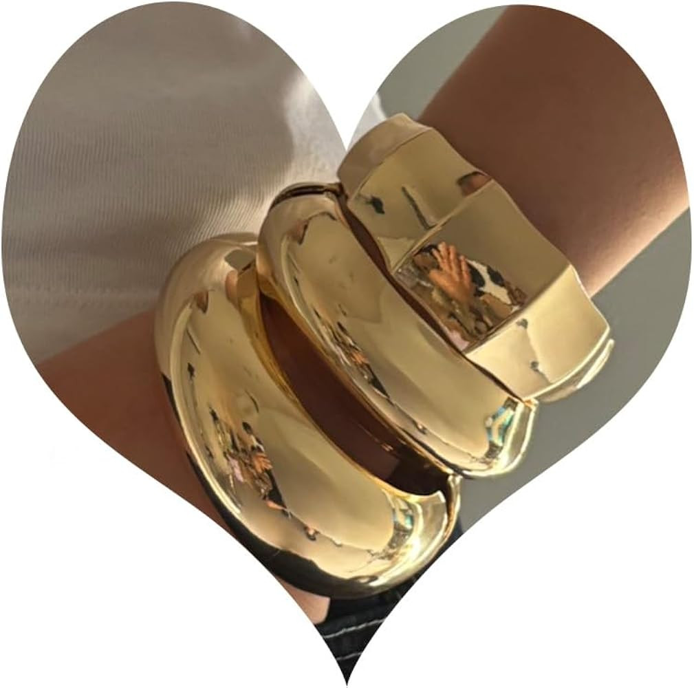SONNYX 1-3 PCS Chunky Gold Bangle Bracelets for Women | Amazon (US)