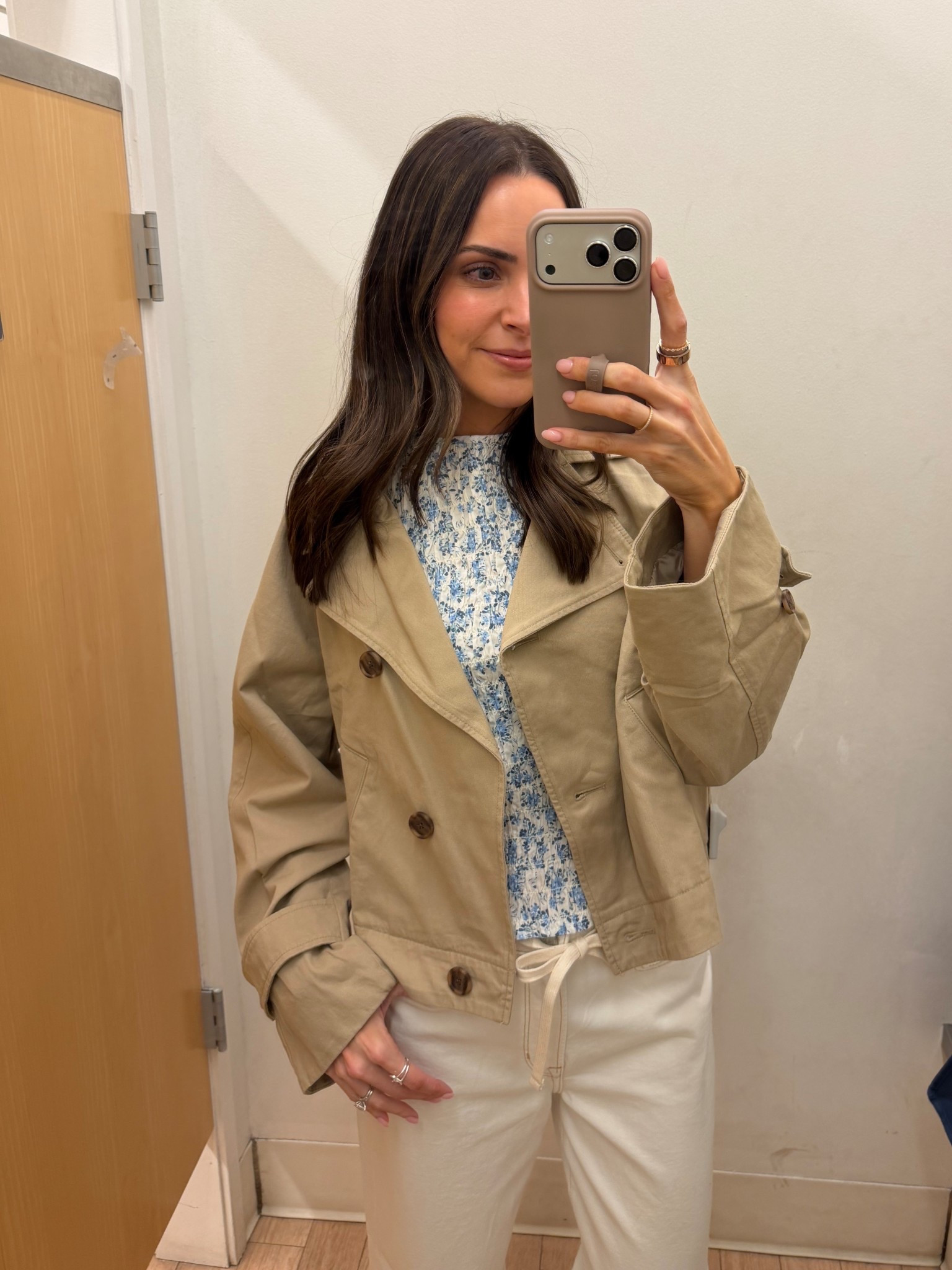 Cropped trench of my dreams! In my true S and it has a relaxed fit
Smocked floral tank comes in more colors! Wearing my true size S but it runs big, I would take a size down. 
Tie waist jeans are tts! In a 2/26

Gap factory / affordable spring outfits 


#LTKSeasonal #LTKootd #LTKSaleAlert